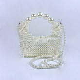 Sac fourre-tout à bandoulière tissé à la main avec perles, grand sac de dîner de haute qualité pour mondains